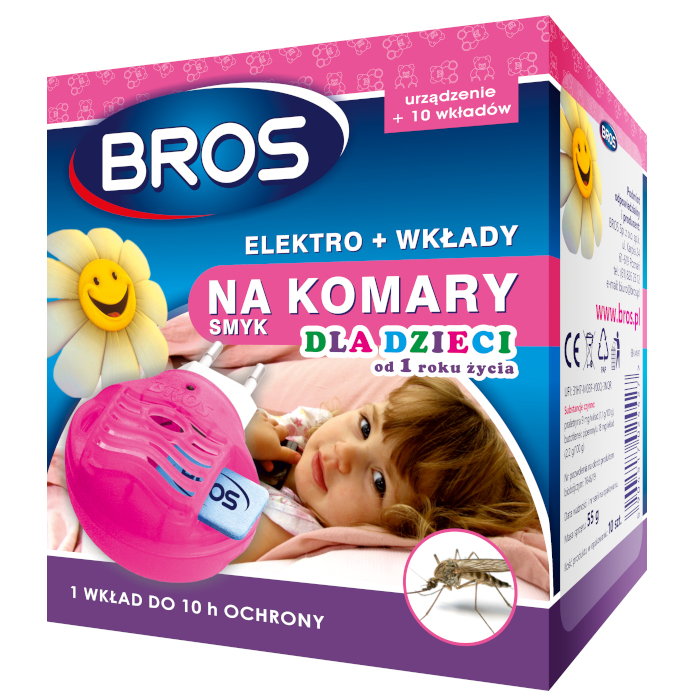 BROS Elektro na komary + 10 wkładów SMYK dla dzieci